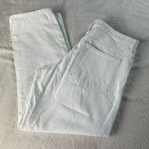 J Crew Jeans Womens Size 30 White Cotton High Rise Slouchy Boyfriend Jean